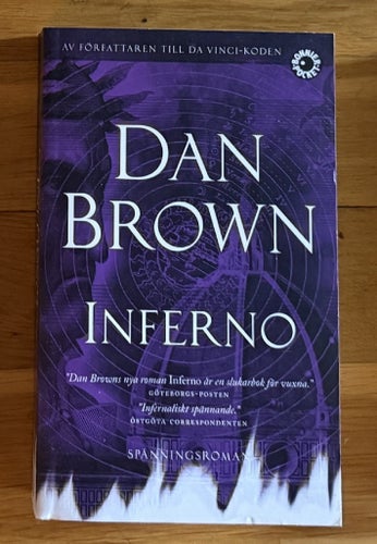 Inferno av Dan Brown, Bonnier Pocket
