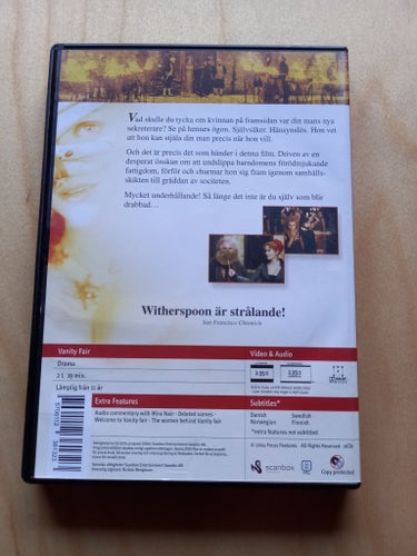 DVD-FILM "VANITY FAIR" MED REESE WITHERSPOON FRÅN 2004