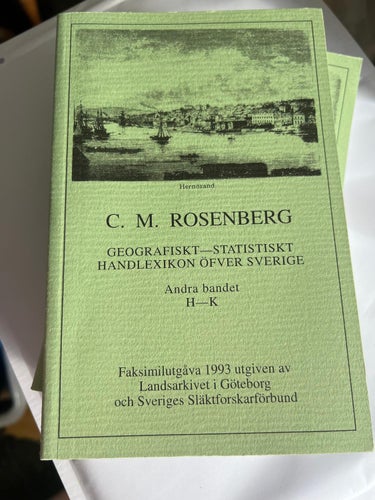 Geografiskt-statistiskt handlexikon öfver Sverige Bd 2 H-K Rosenberg Carl Martin