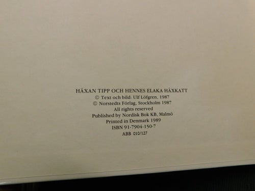 Häxan Tipp o Hennes Elaka Katt " Alla Barns Bokklubb " Barnbok nr 6
