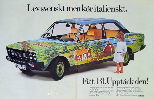 FIAT 131 - LEV SVENSKT, KÖR ITALIENSKT, STOR TIDNINGSANNONS 1977