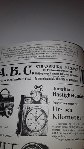 Autohistorica nr 4 1999 nytryck av ett exemplar från 60-tal
