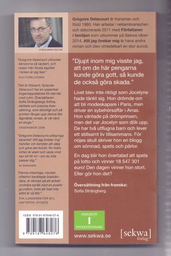 Allt jag önskar mig av Grégoire Delacourt, 2014