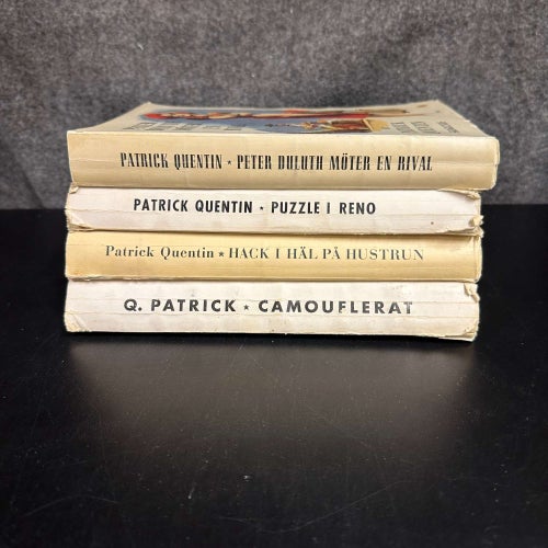4 böcker av Patrick Quentin - Camouflerat, Peter Duluth möter en mm - Bokpaket