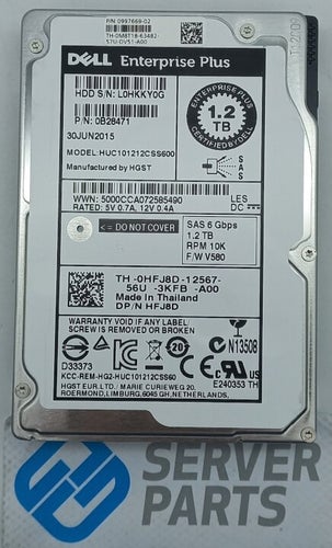 Dell 1.2TB 10K SAS 6G 2.5" HFJ8D utan vagga