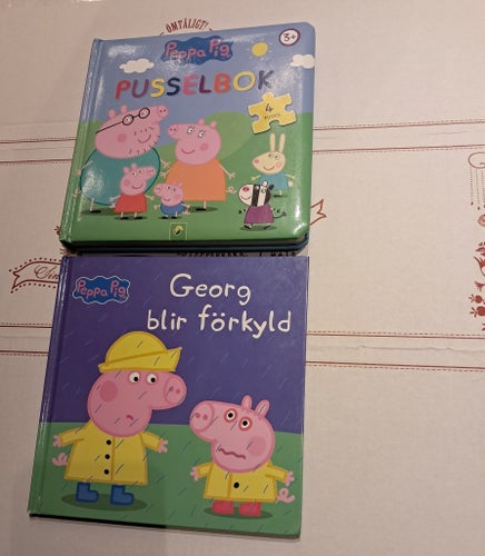 Peppa Pig Pusselbok och Georg blir förkyld + minibok hårda blad dröm sött