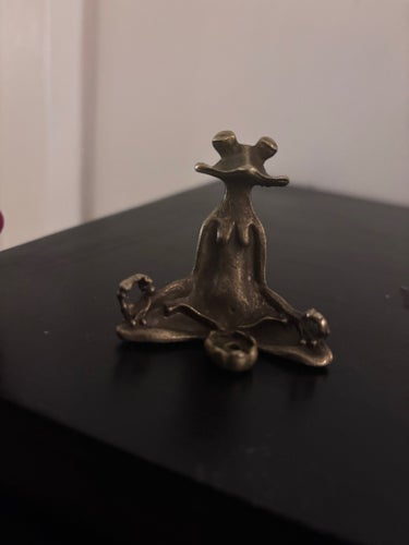 Groda mässingsfigur / meditation - rökelse eller dekoration