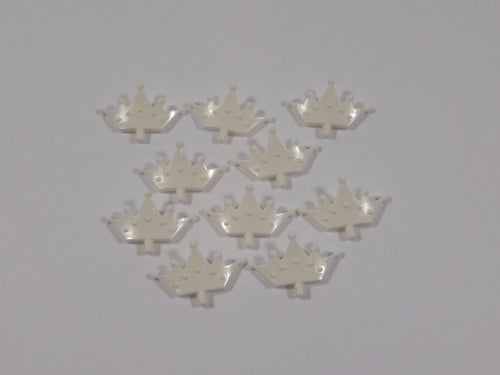 10st Bitar - Tiara / Krona - Vita - 1,4cm - Lego