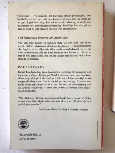 3 böcker om GRAFOLOGI Gustaf Lundgren