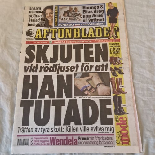 Aftonbladet tidning från 2008