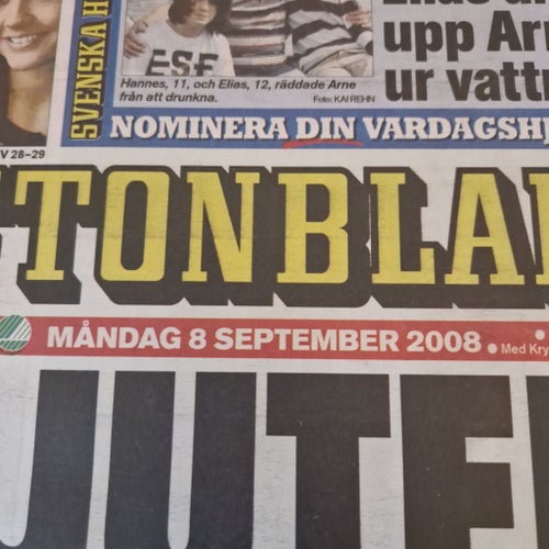Aftonbladet tidning från 2008
