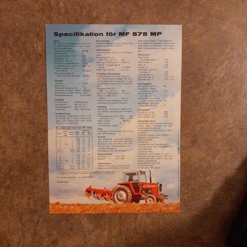 Broschyr Massey Ferguson Traktor 575