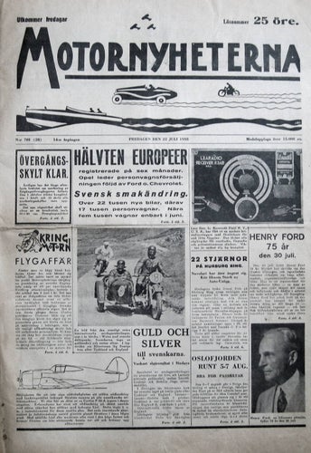Motornyheterna 1938-28 MB Strömlinje Mercedes 170-V..Megola