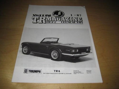 SWEDISH TR-MAGAZINE NR 1 1987 MEDLEMSTIDNING.