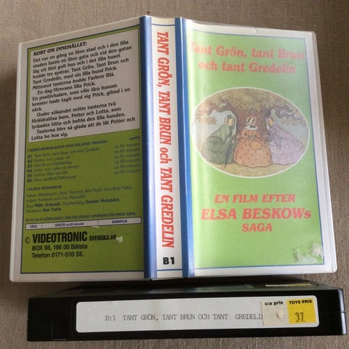 Tant Grön,tant Brun och tant Gredelin VHS En film efter ELSA BESKOW SAGA