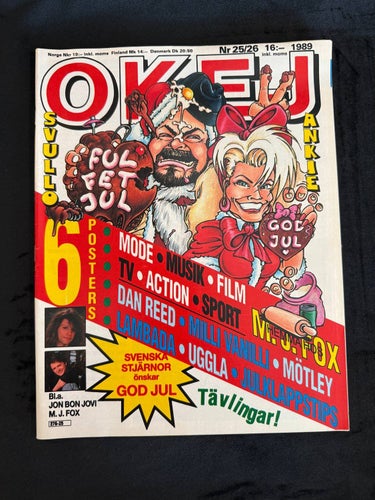 Tidningen OKEJ ! Nr 25 / 26 - 1989 , OLÄST SKICK MED POSTERS !