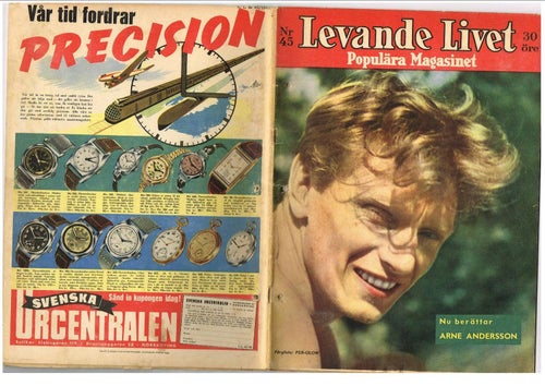 LEVANDE LIVET Populära Magasinet Nr 45 1943 (årg 14) omslag: Arne Andersson