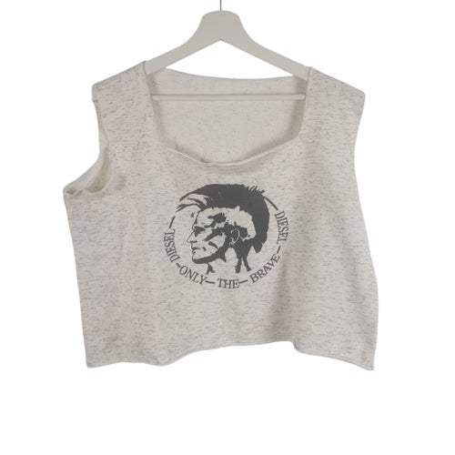 Vintage Diesel 'Only the brave' Vit Träningstopp M