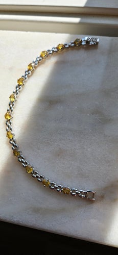 Silverarmband 925 Med Naturliga Safirer