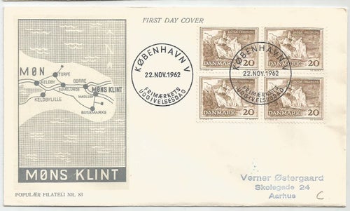 Danmark Fdc Facit 437a 4-bl Vignett Populær Filateli