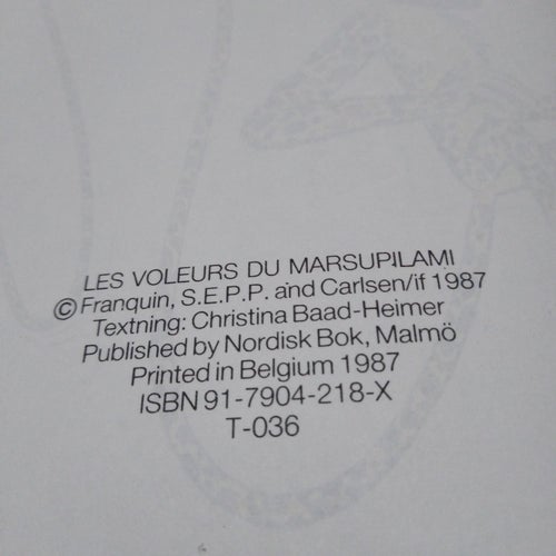 Spirous äventyr 20 Marsupilami blir kidnappad. Very Fine