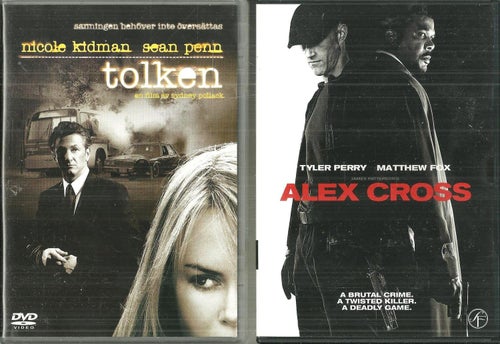 ALEX CROSS ( Matthew Fox ) + TOLKEN ( Sean Penn ) 2 filmer