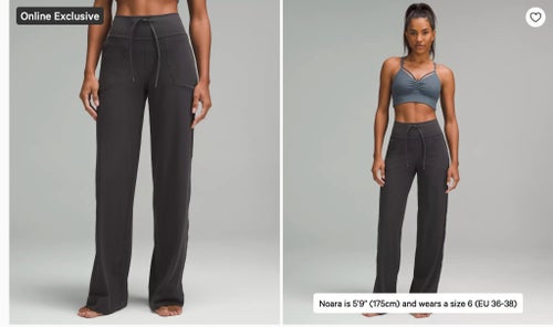 Lululemon mörkgrå byxor, storlek 4