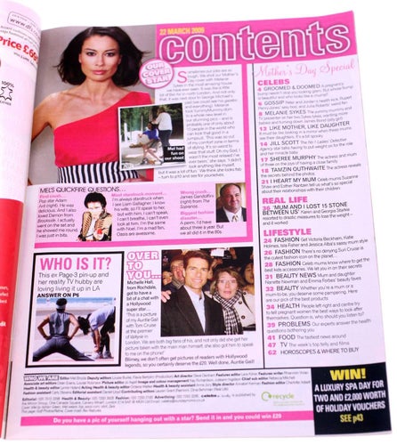 Celebs on Sunday Magazine-March 22nd 2009-Melanie Sykes-NEW-Weight 96g-FREE POST