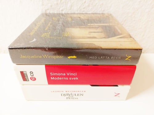 3st Ljudböcker Kvinnliga Författare 33CD Vinci Winspear Weisberger Svek mfl