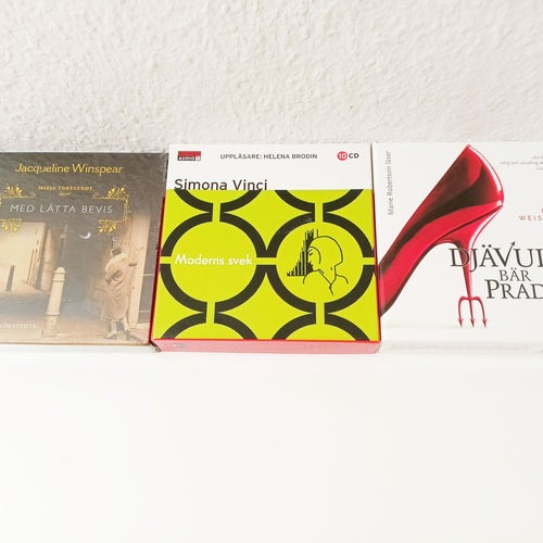 3st Ljudböcker Kvinnliga Författare 33CD Vinci Winspear Weisberger Svek mfl