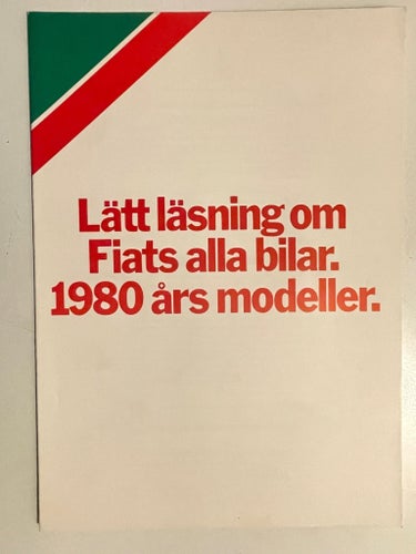 LÄTT LÄSNING OM FIATS ALLA BILAR 1980 ÅRS MODELLER FOLDER/POSTER MKT FIN!