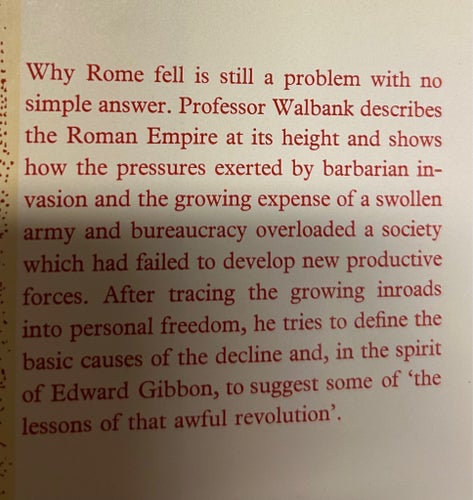 THE AWFUL REVOLUTION av F. W. Walbank, 1969