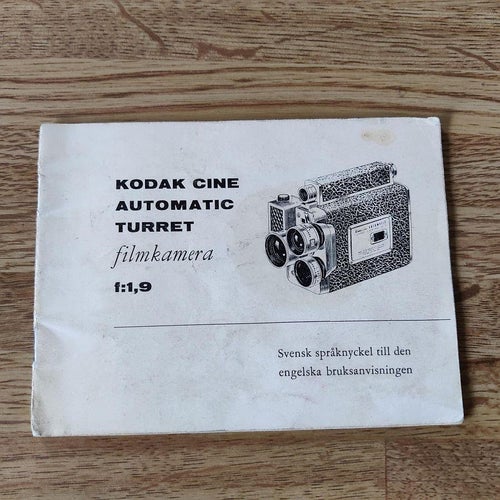 KODAK CINE AUTOMATIC TURRET filmkamera (hft) bruksanvisning