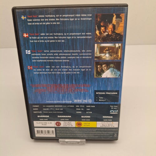 Hard Rain - Morgan Freeman - Region 2, DVD-Film, Svensk text, Fint skick