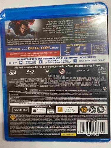 Blu-ray Man Of Steel 3D Superman INPLASTAD