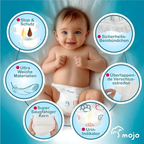 Baby Diapers Size 4, 9-14kg, 108 Pieces