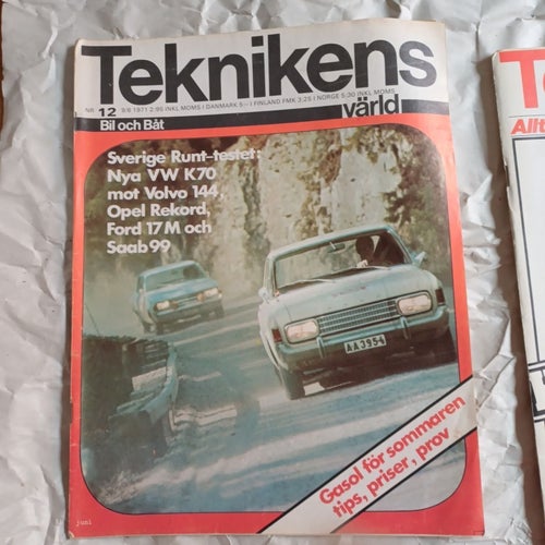 Teknikens värld 1971, Volvo 144, Opel Record, Saab 99