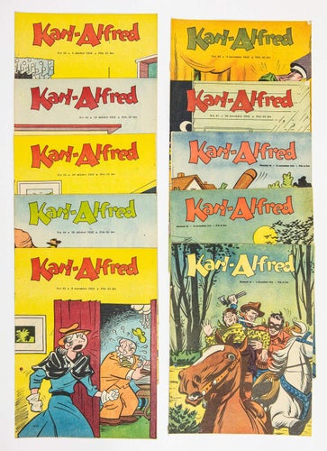 10 st Karl-Alfred - Nr. 41 till 50 - 1952