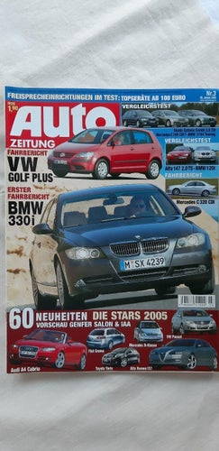Auto Zeitung nr 3 2005: Jaguar XJ Super V8 L, Alfa 147 2,0 TS, BMW 120i + 330i