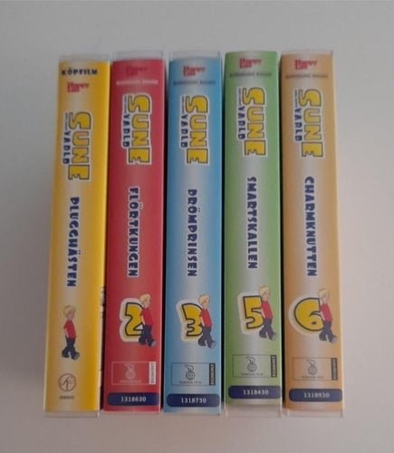 5 st Sunes Värld VHS Filmer / VHS / SE / SF / Egmont / Nordisk Film