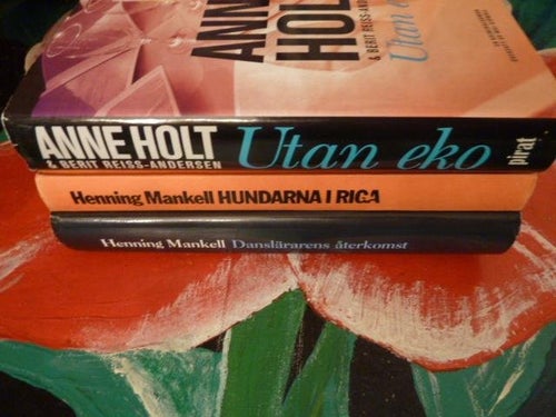 BOK, 3 STYCKEN BÖCKER, HENNING MANKELL, ANNE HOLT, INBUNDEN