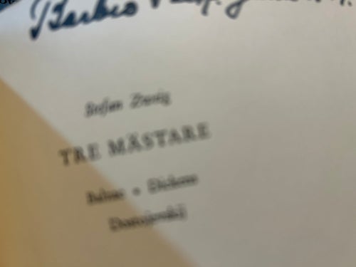 Tre mästare, Balzac, Dickens, Dostojevskij av Stefan Zweig, bok, Very good plus