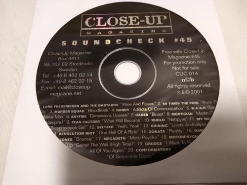 Close Up Magazine 2001 nr 45 Fear Factory Megadeth Rammstein Downer Skyfire