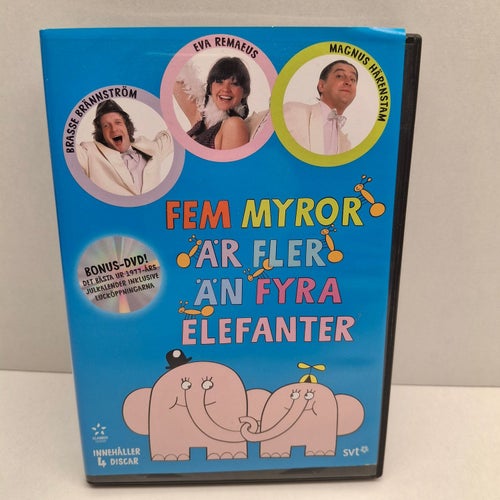 Fem myror är fler än fyra elefanter - Region 2, DVD-box, Svenskt tal, Fint skick