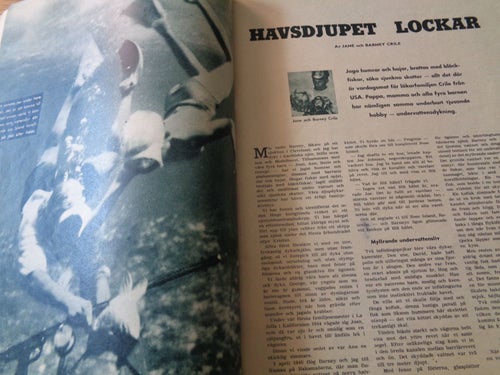 Året Runt nr40 1954 Tågolycka i Rörvik, Dykning i havet, kungligt Carl Gustaf