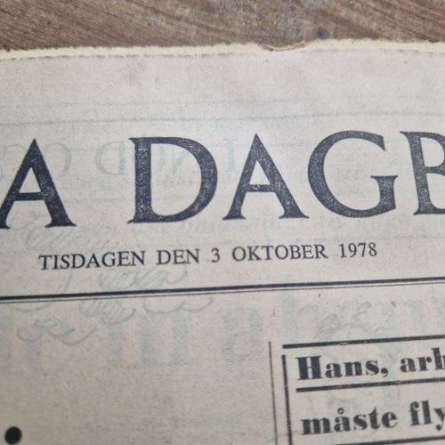 Svenska Dagbladet Tidning från 1978