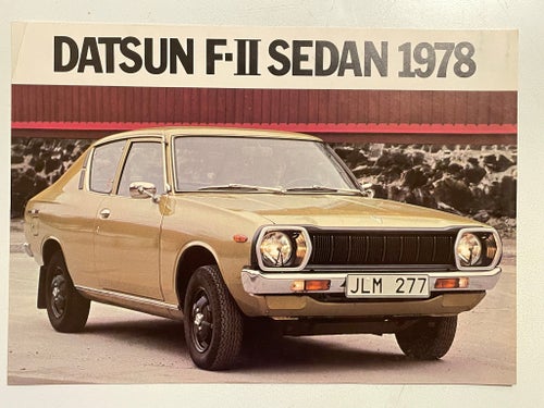 DATSUN F-II SEDAN 1978 DATABLAD MKT FIN!
