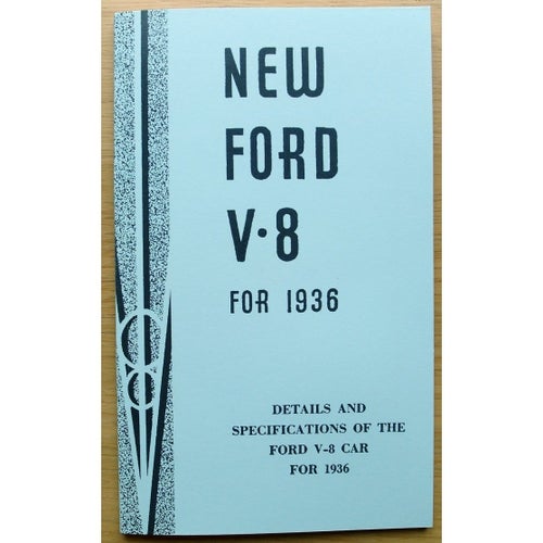 Detalj och Specifikationsbok för Ford V8 1936