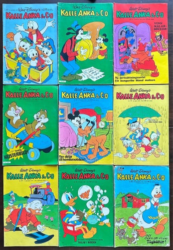 Kalle Anka & C:o tidningar från 1969-1979, 9 st.
