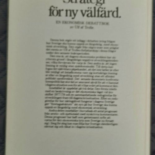 Ulf af Trolle. Strategi för ny välfärd. 1978